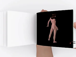 Flipbook animation of a cute girl posing sexy posturing