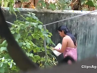 Desi friend's breast-feed bath spy from kitchen